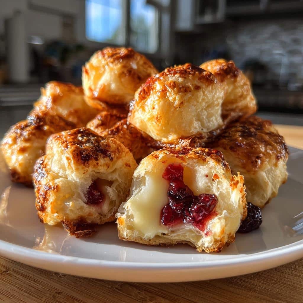 air fryer cranberry brie bites