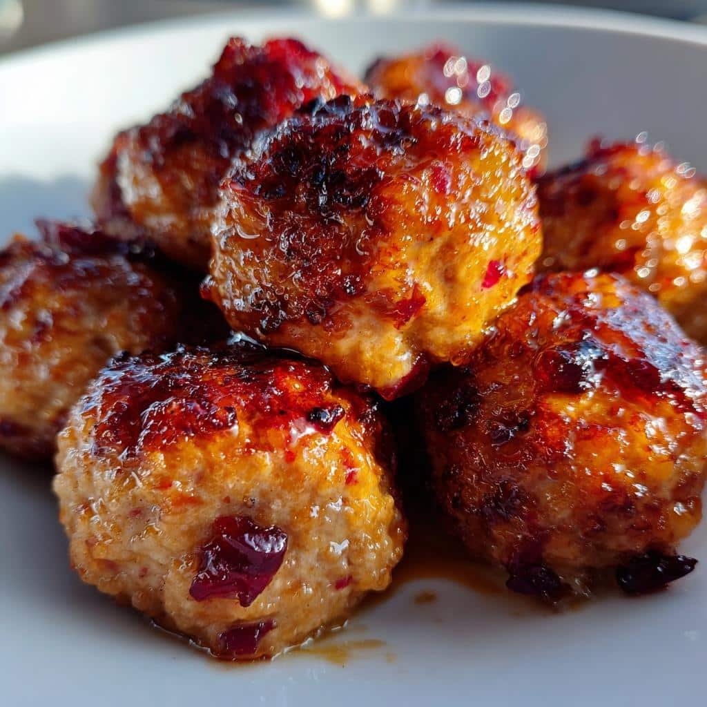 air fryer cranberry orange meatballs - detail 1