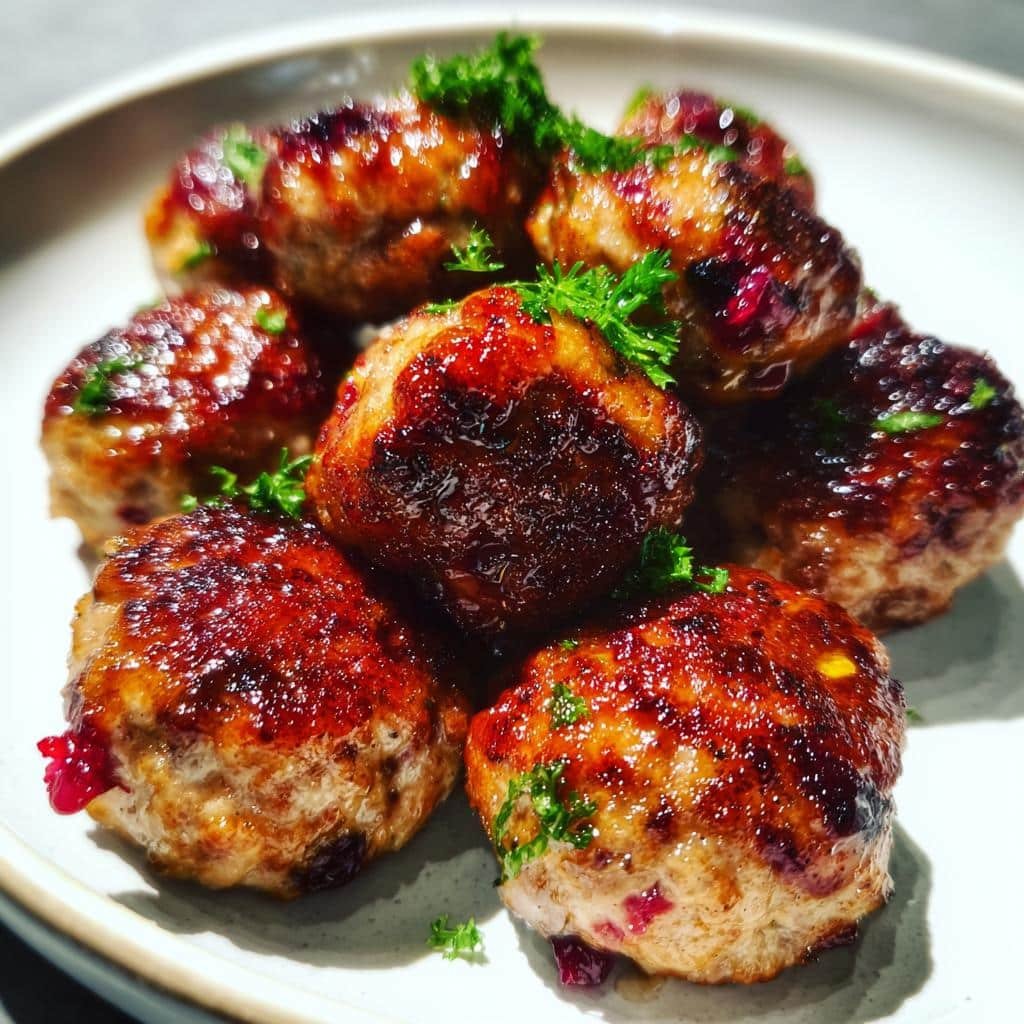 air fryer cranberry orange meatballs