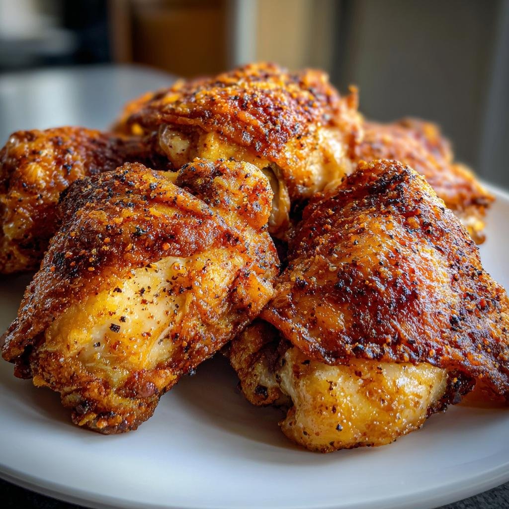 air fryer crispy chicken thighs - detail 1