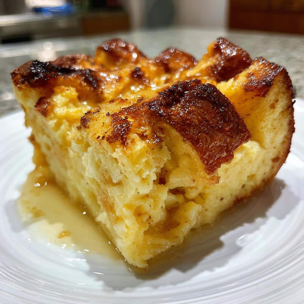 air fryer eggnog bread pudding - detail 1