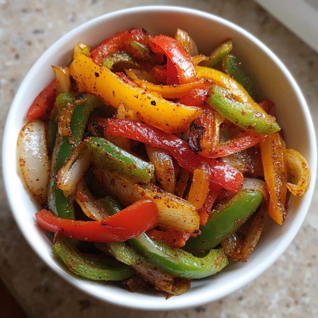 air fryer fajita vegetables - detail 1