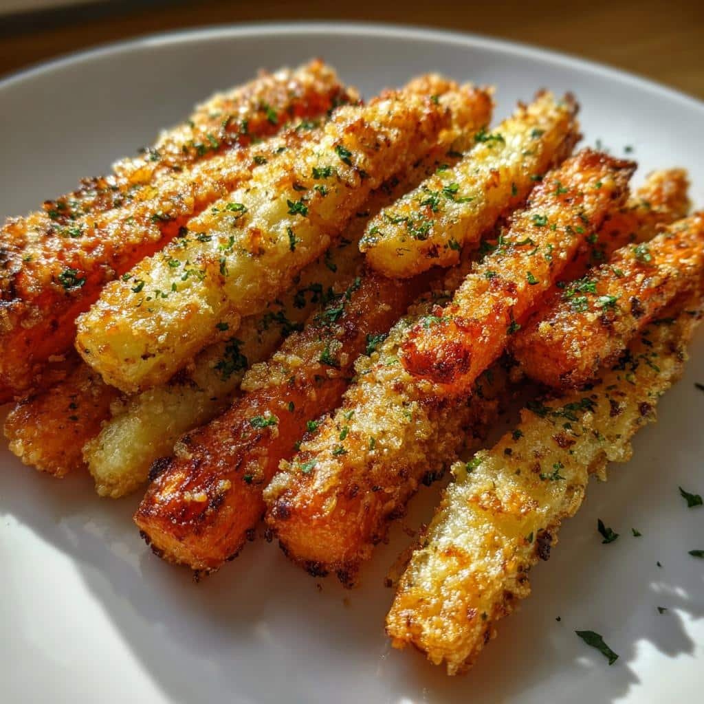 air fryer garlic parmesan carrots - detail 1