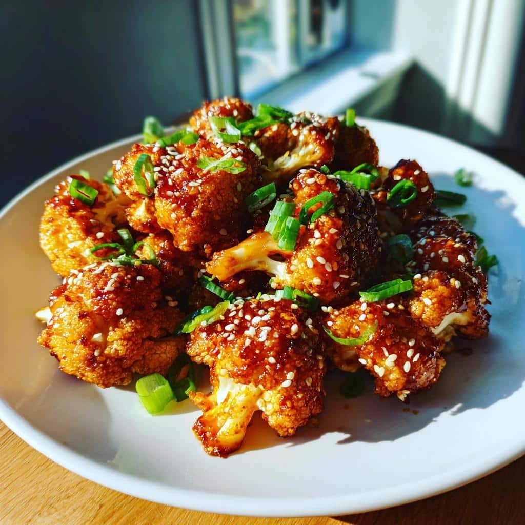 air fryer gochujang maple cauliflower - detail 1