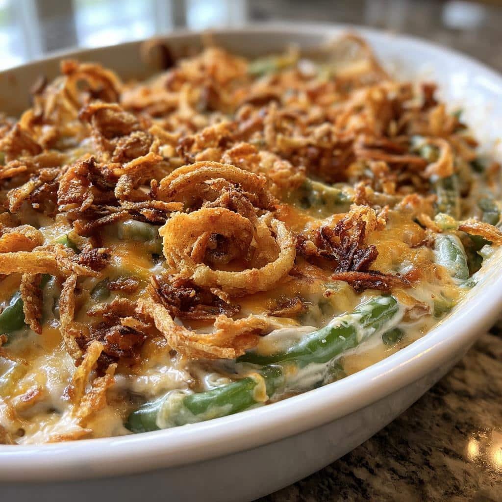 air fryer green bean casserole - detail 1