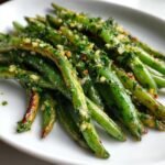 air fryer green beans with gremolata