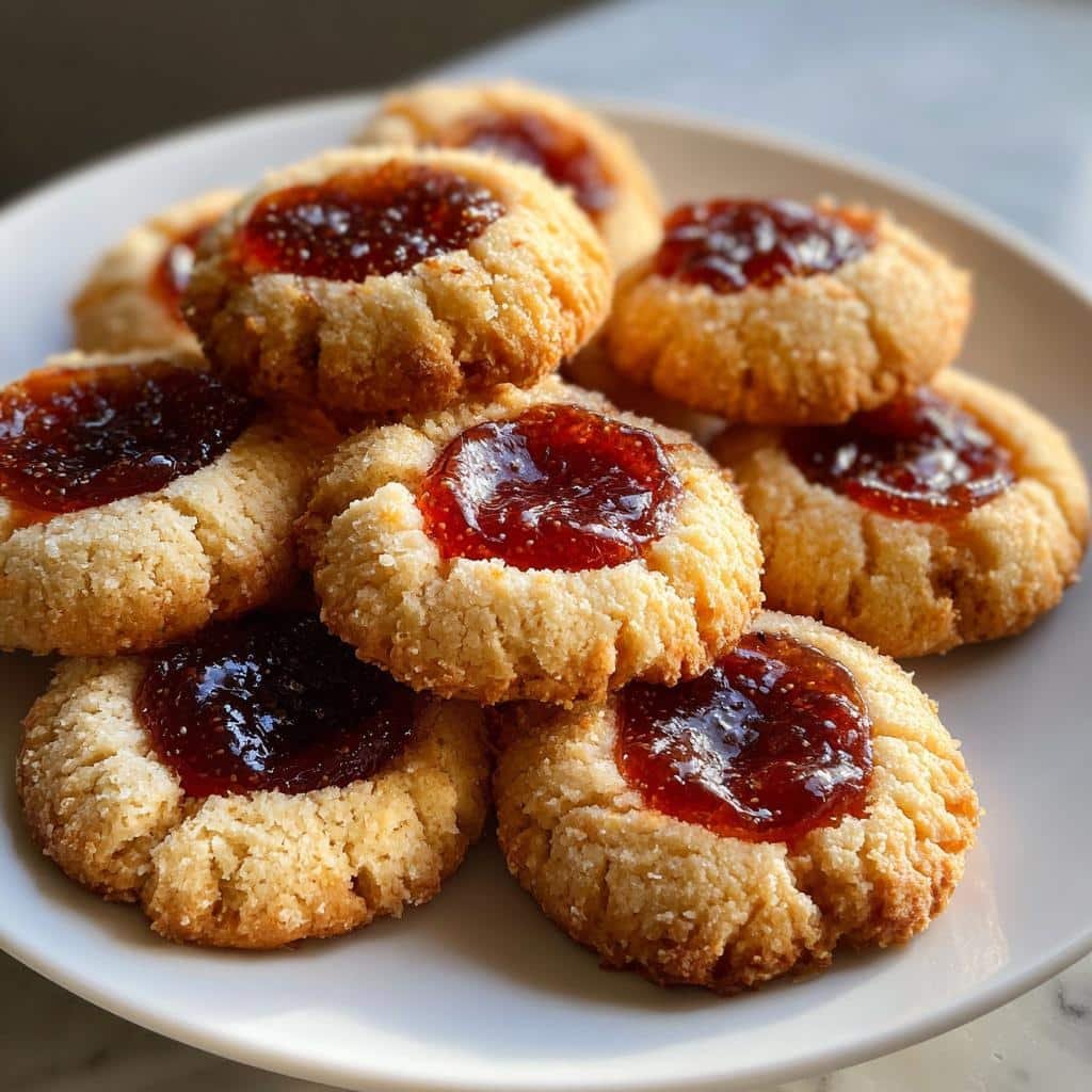 air fryer jam thumbprint cookies - detail 1