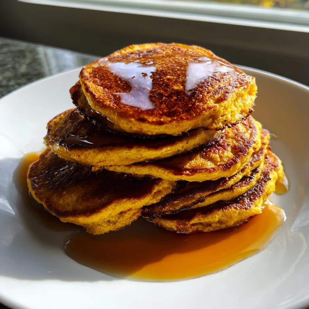 air fryer keto pumpkin pancakes - detail 1