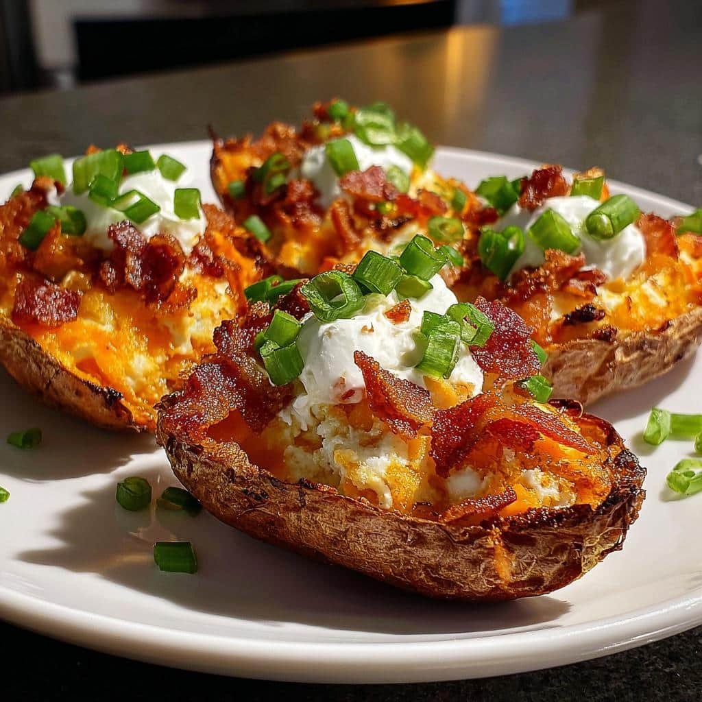 air fryer loaded sweet potato skins