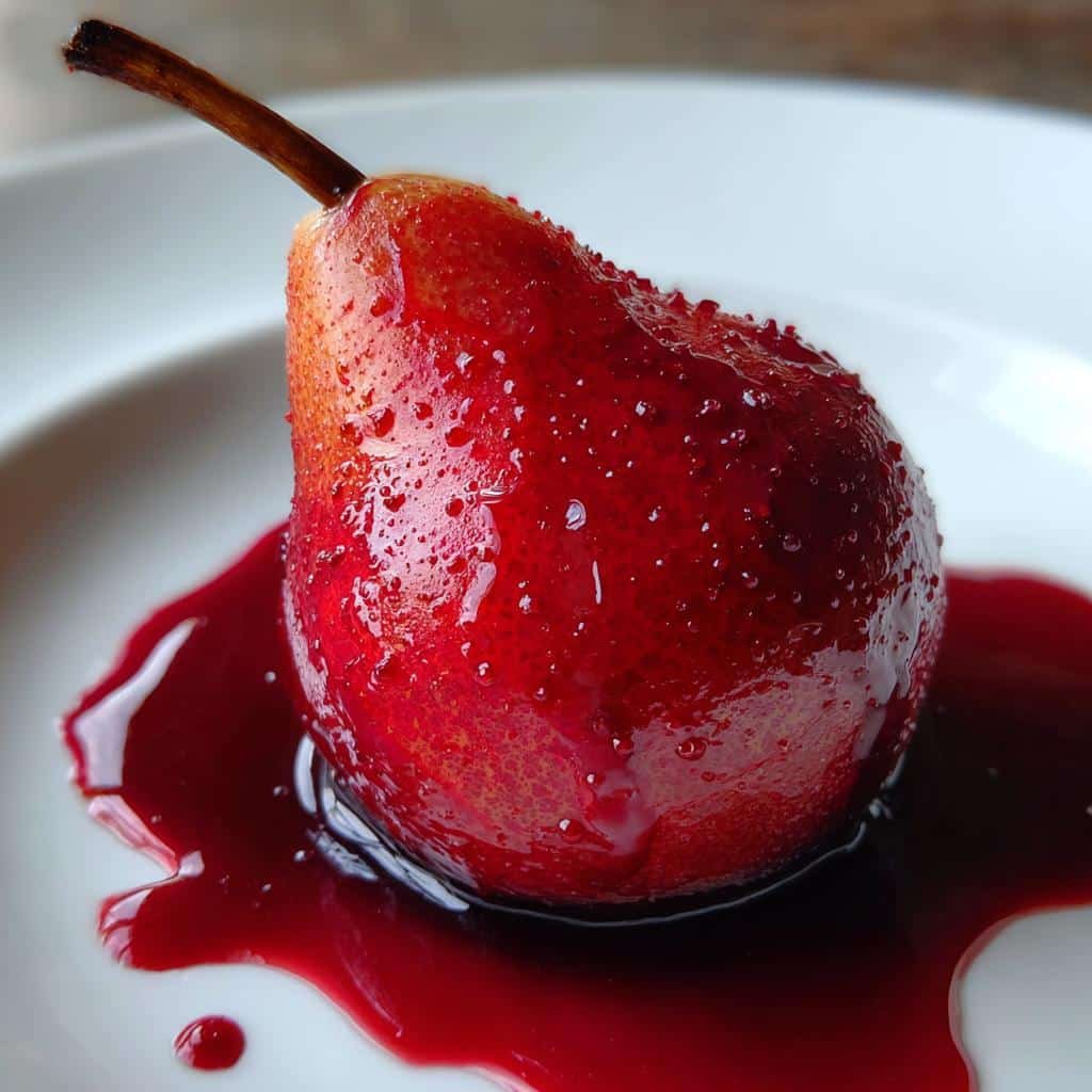 air fryer mulled wine poached pears - detail 1