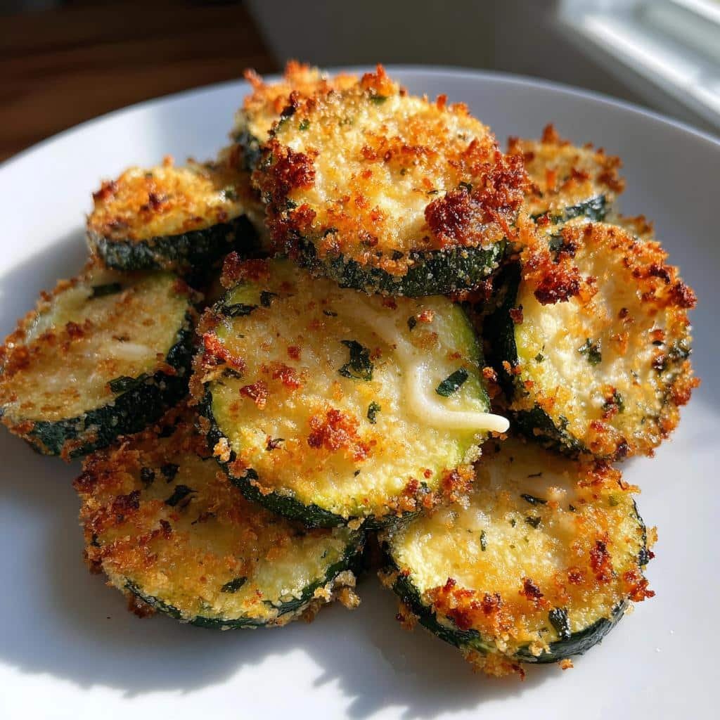 air fryer parmesan zucchini chips - detail 1