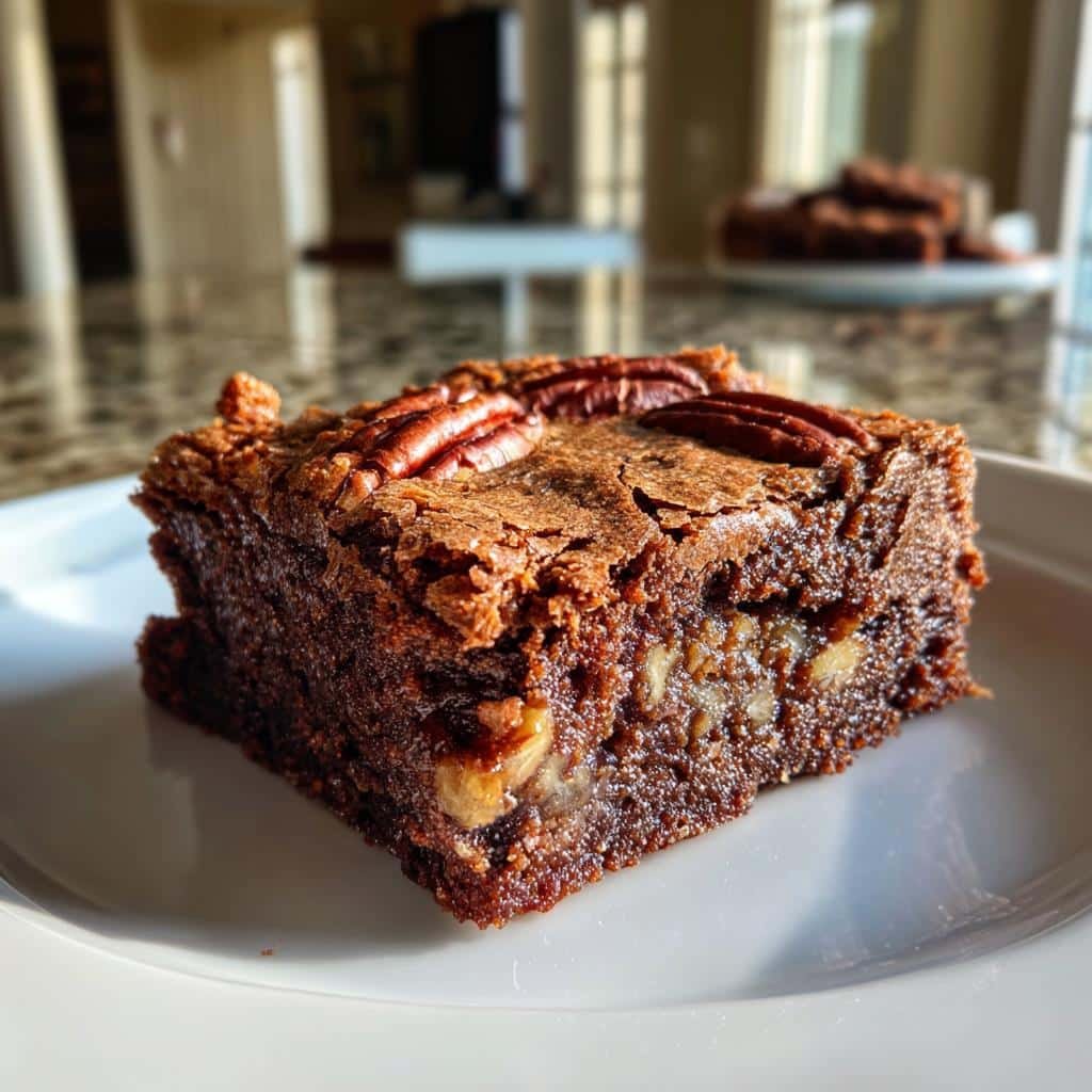 air fryer pecan brownies - detail 1