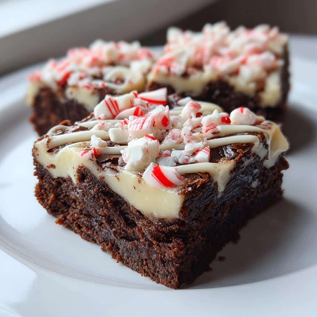 air fryer peppermint bark brownies - detail 1