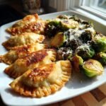 air fryer pierogies with brussels sprouts