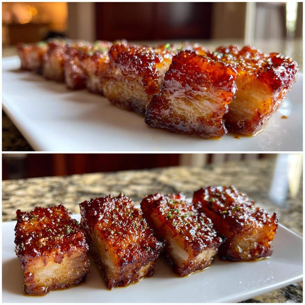 air fryer pork belly with christmas glaze - detail 1