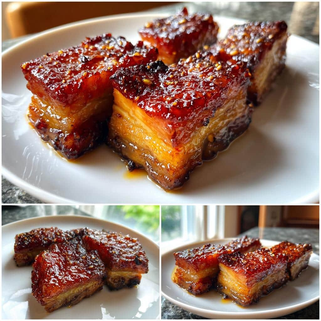 air fryer pork belly with christmas glaze