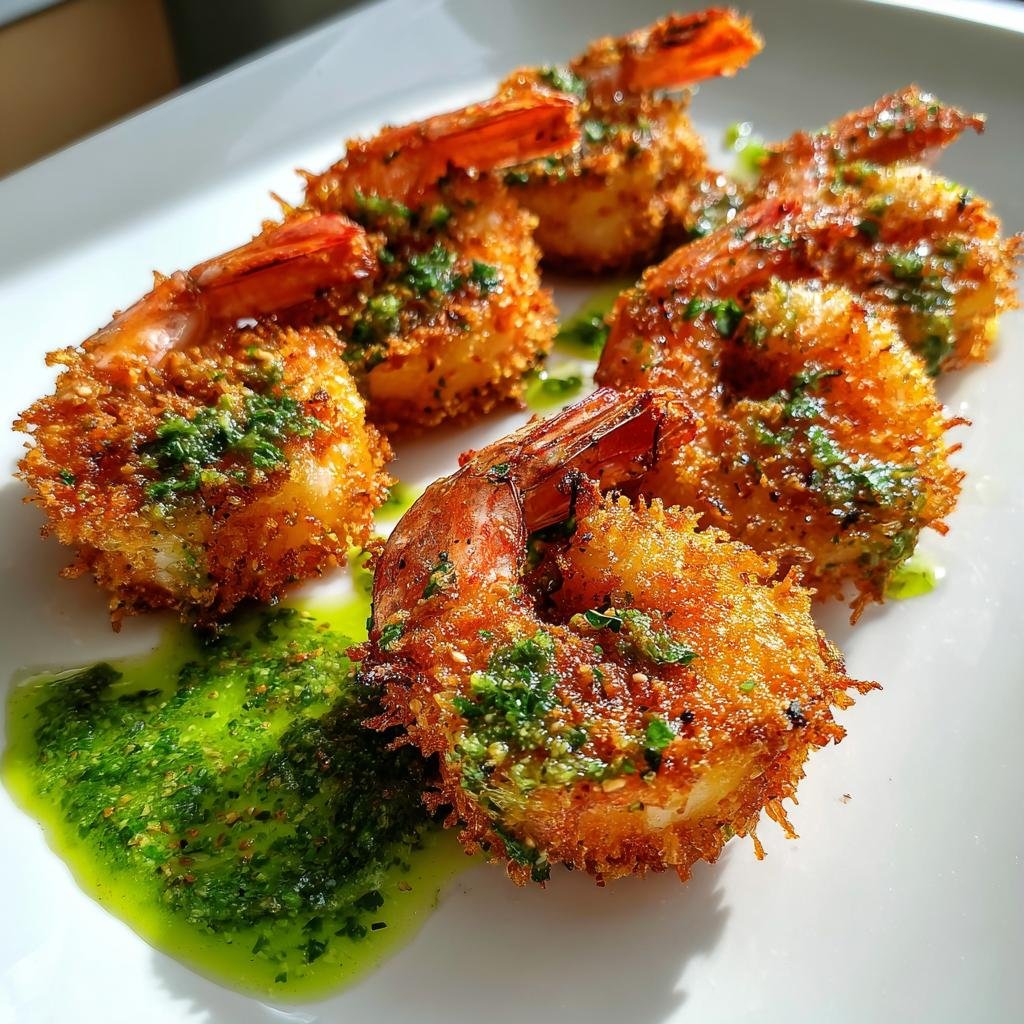 air fryer prawns with green chilli sauce - detail 1