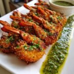 air fryer prawns with green chilli sauce