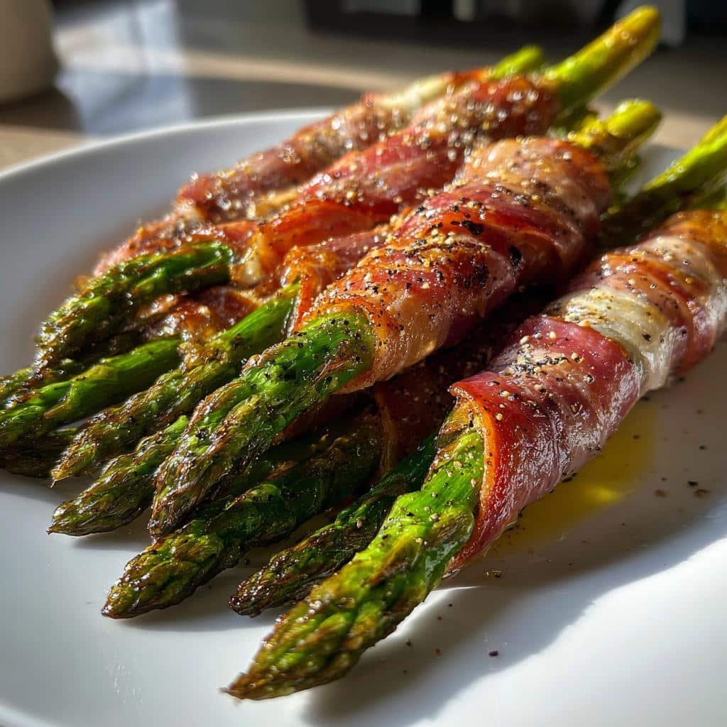 air fryer prosciutto wrapped asparagus - detail 1