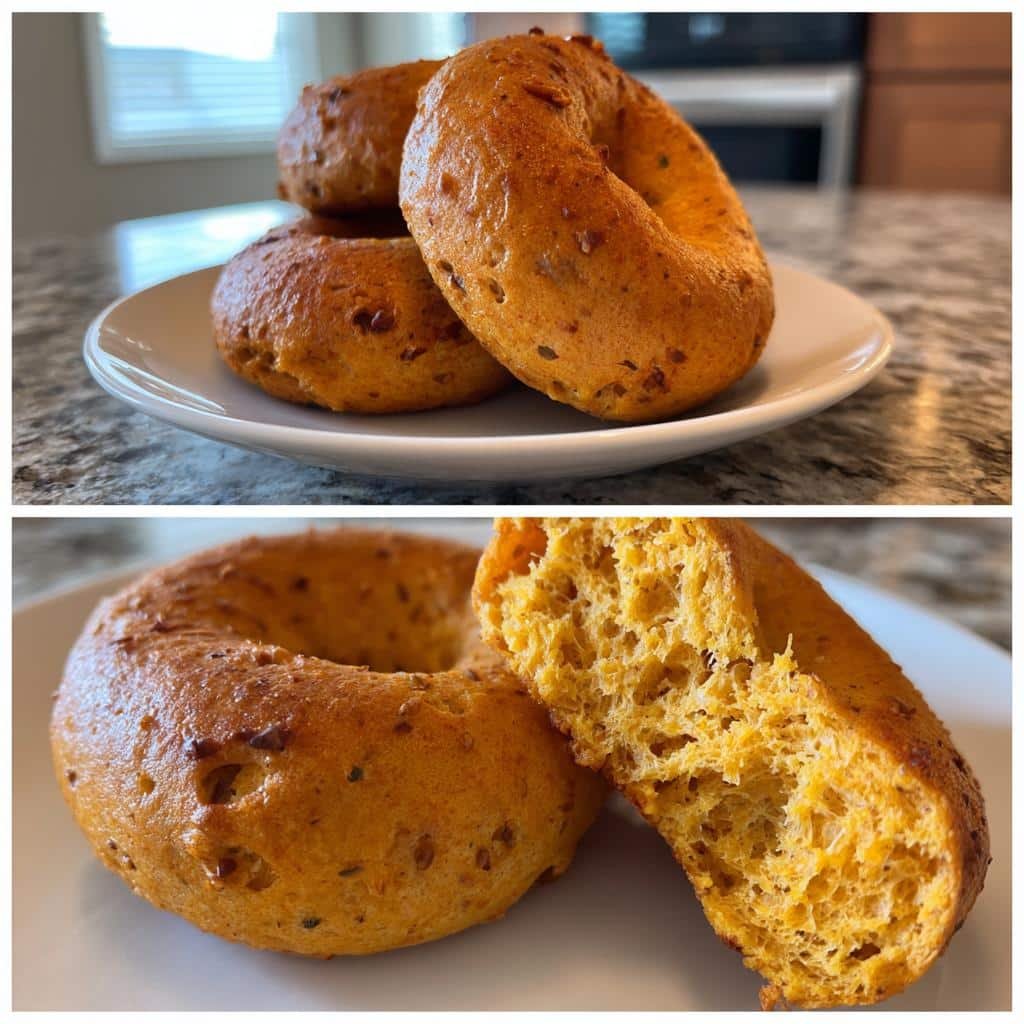air fryer pumpkin bagels - detail 1