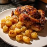 air fryer roast chicken with crispy gnocchi