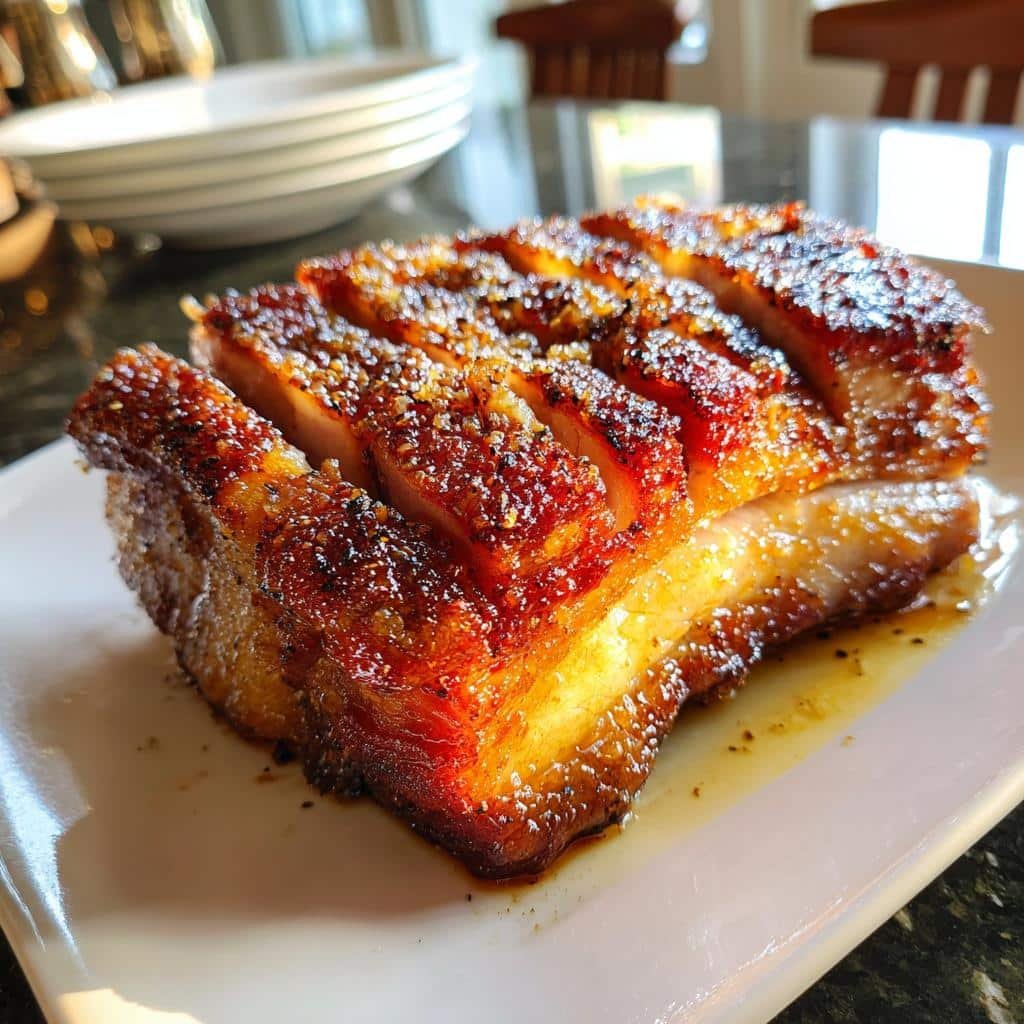 air fryer roast pork belly - detail 1