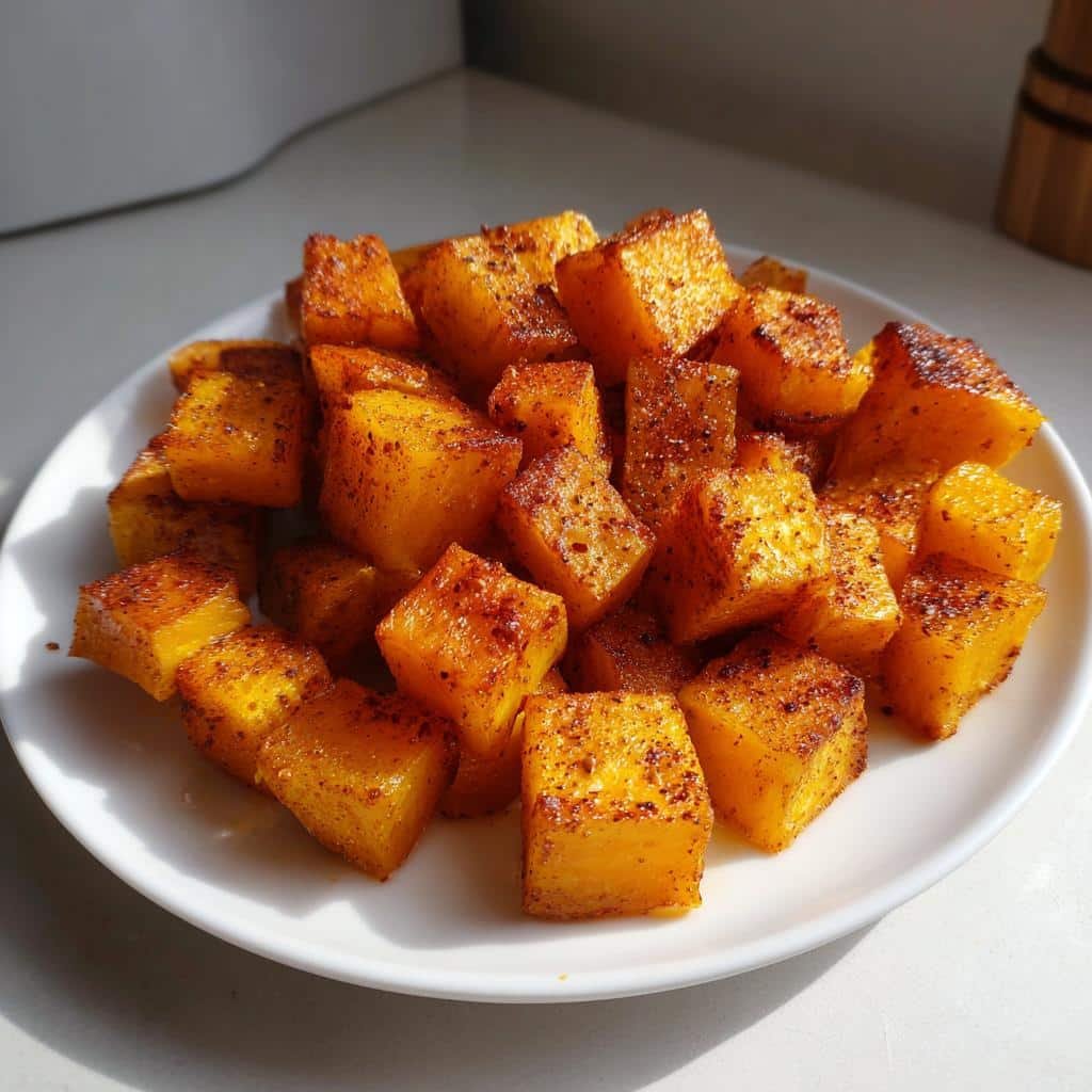 air fryer roasted butternut squash - detail 1