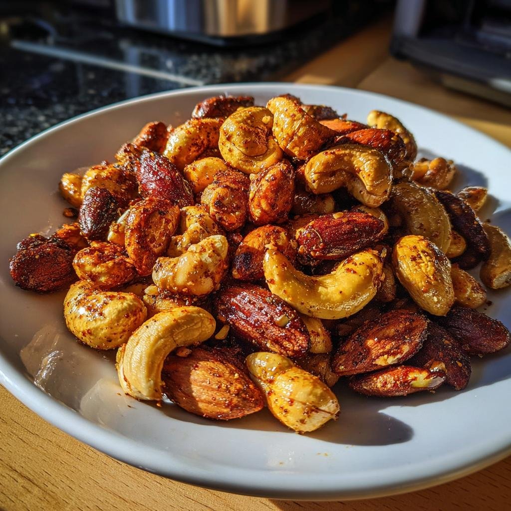 air fryer spiced nuts - detail 1