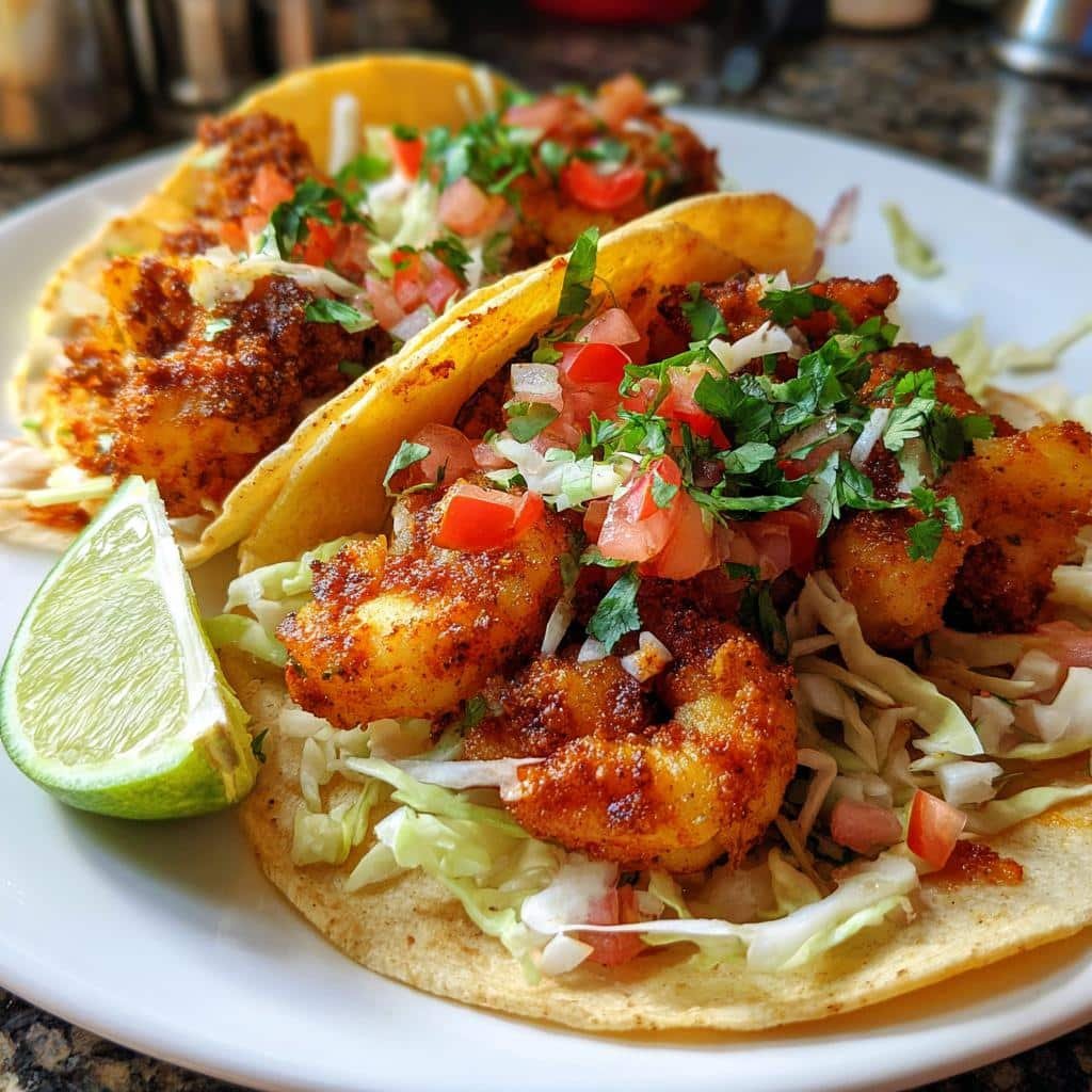 air fryer spicy shrimp tacos
