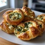 air fryer spinach feta pastry twists