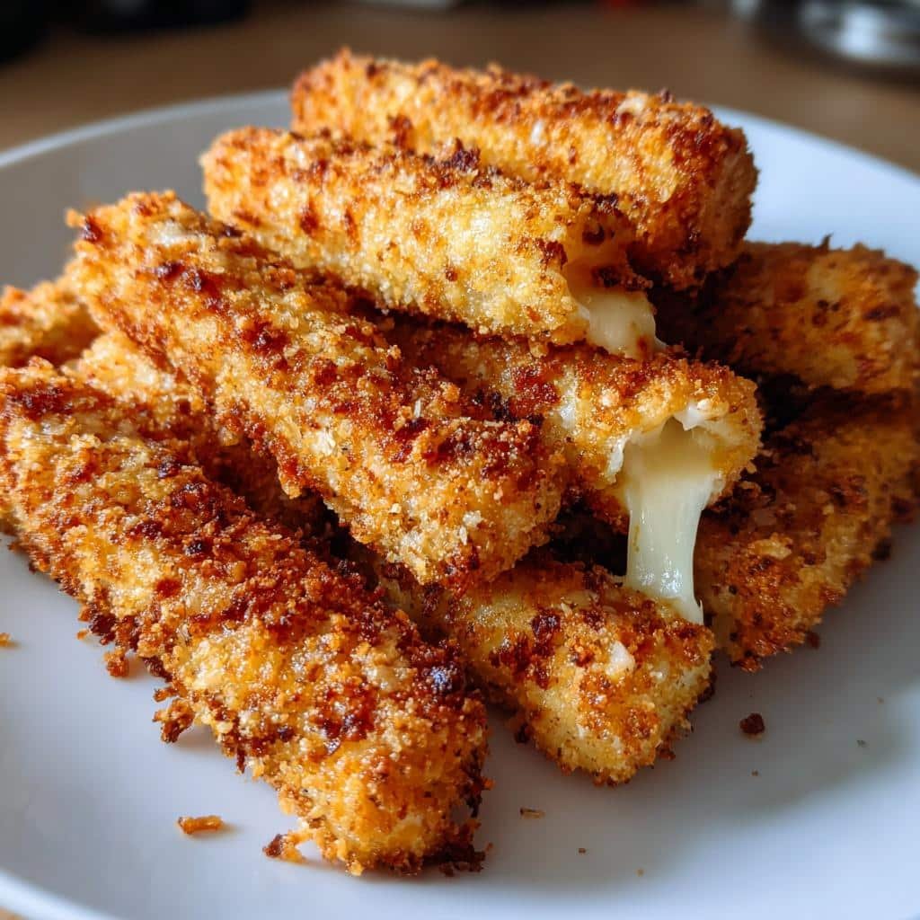 air fryer spooky mozzarella sticks