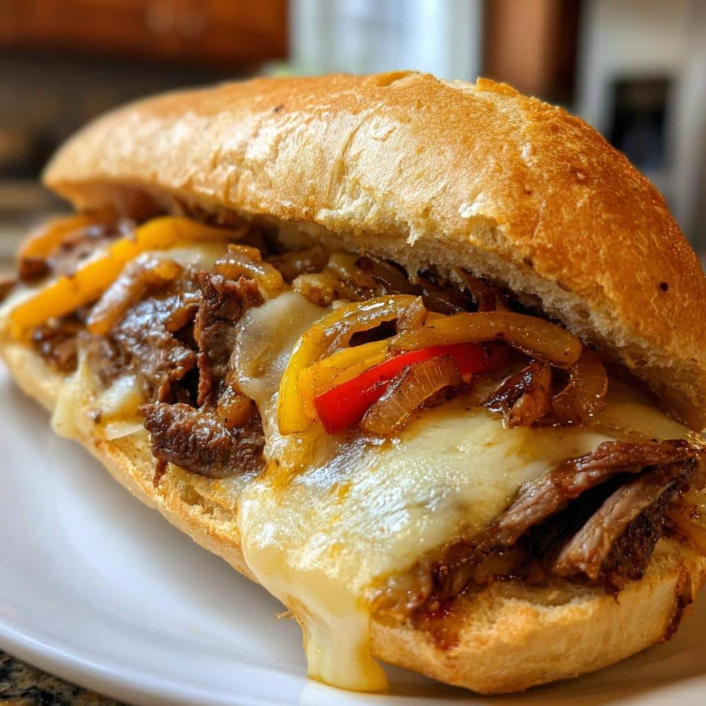 air fryer steak and cheese melts - detail 1