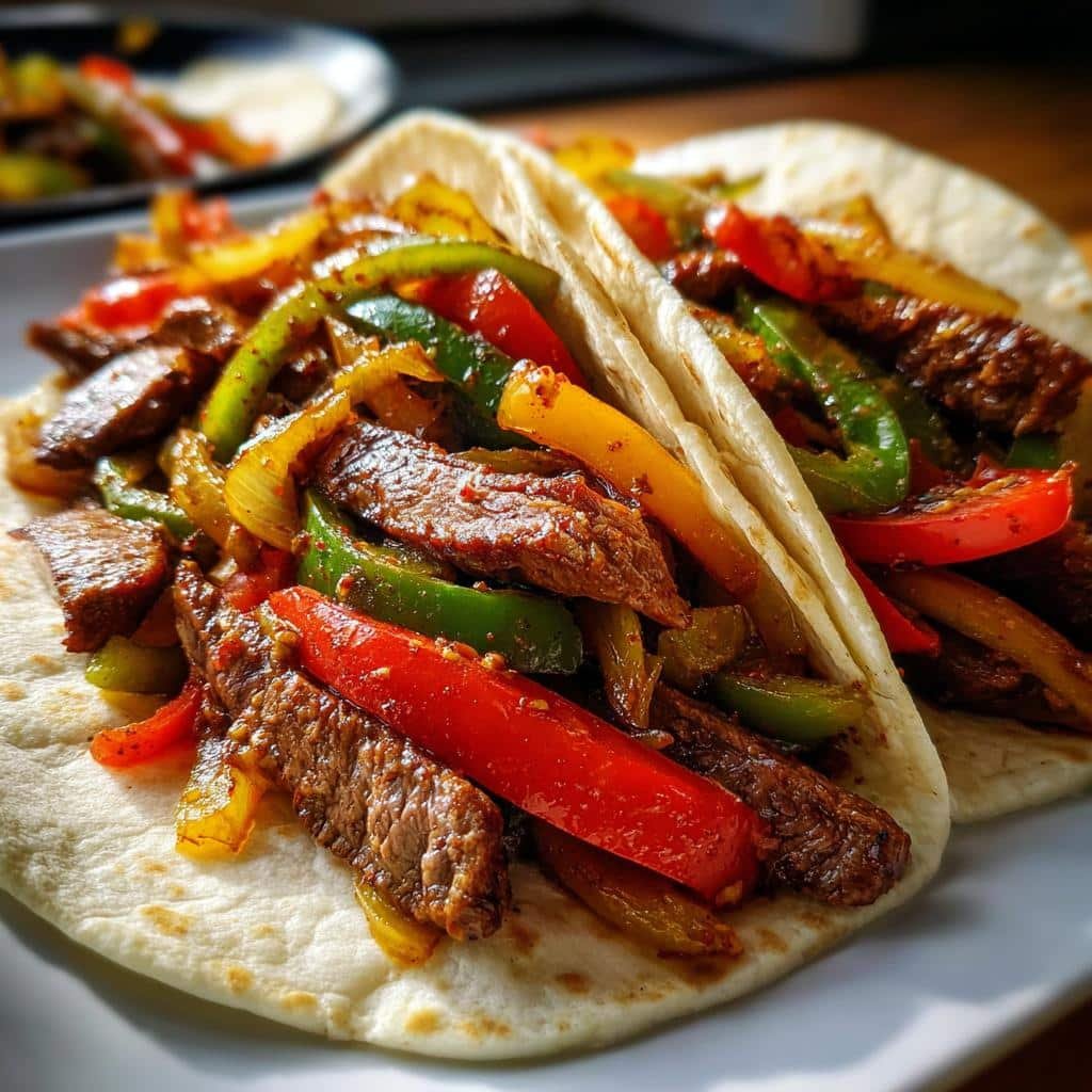 air fryer steak fajitas - detail 1