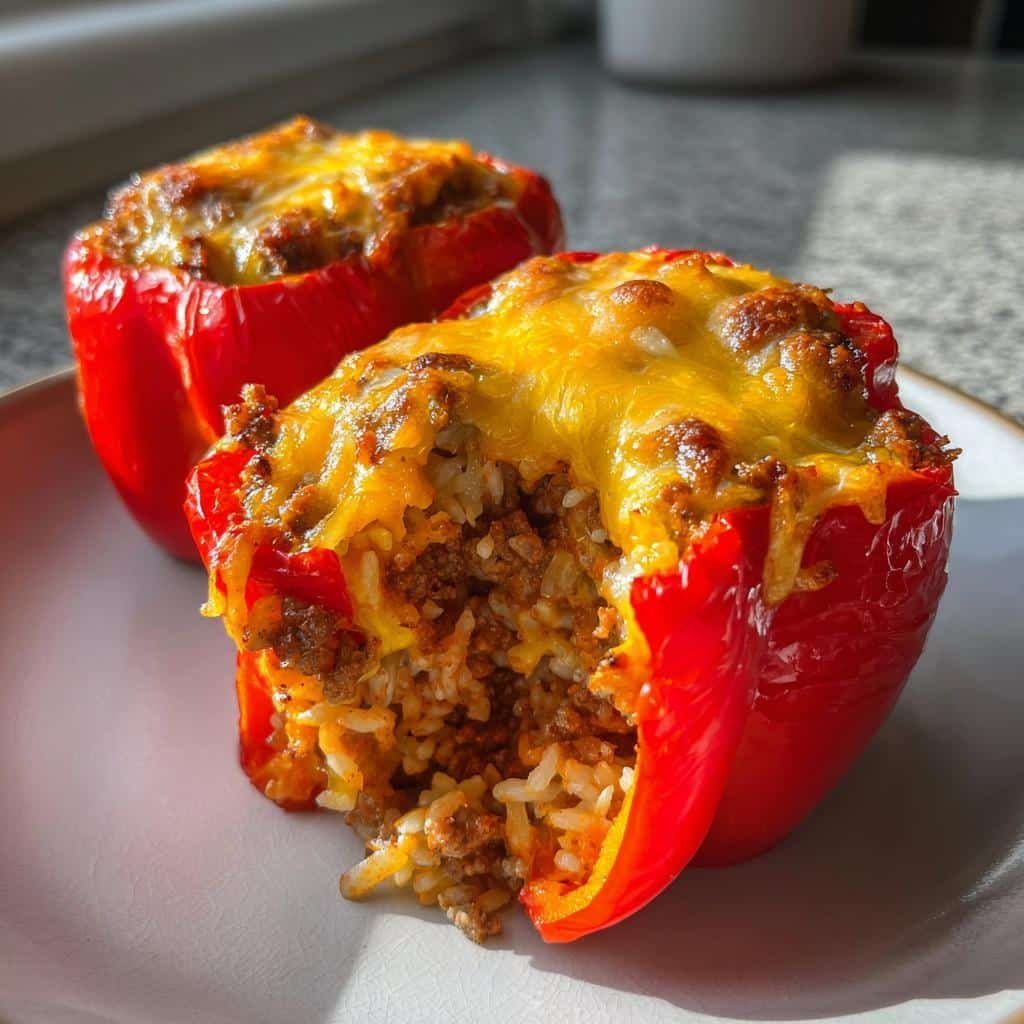 air fryer stuffed bell peppers - detail 1