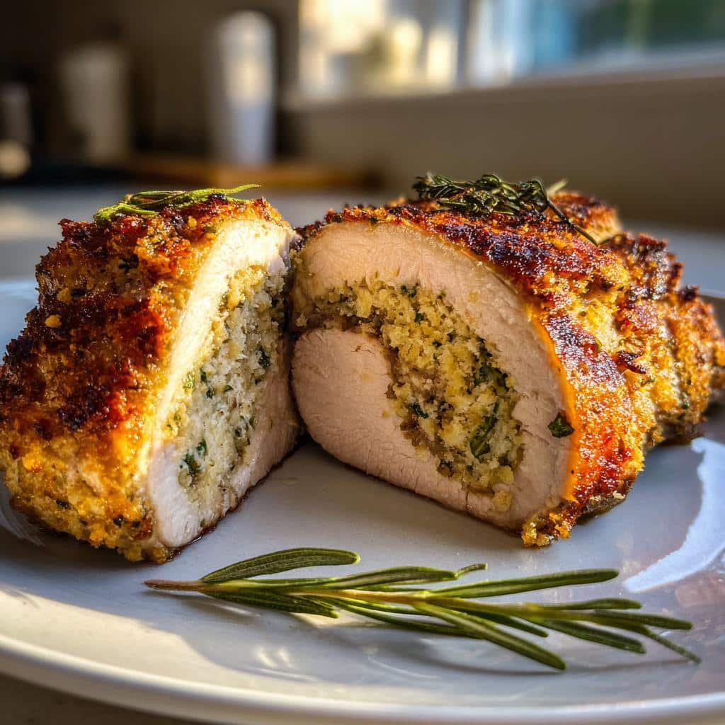 air fryer stuffed pork loin - detail 1