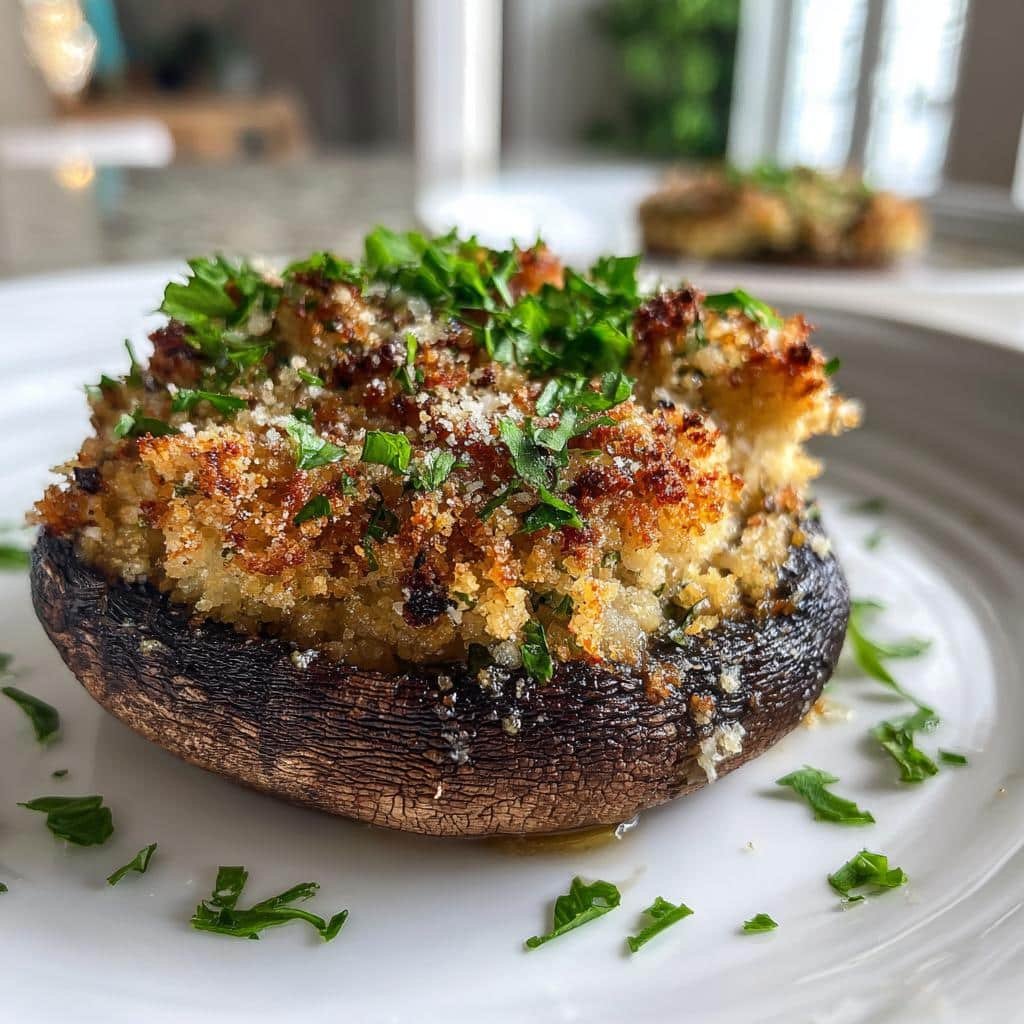 air fryer stuffed portobello mushrooms