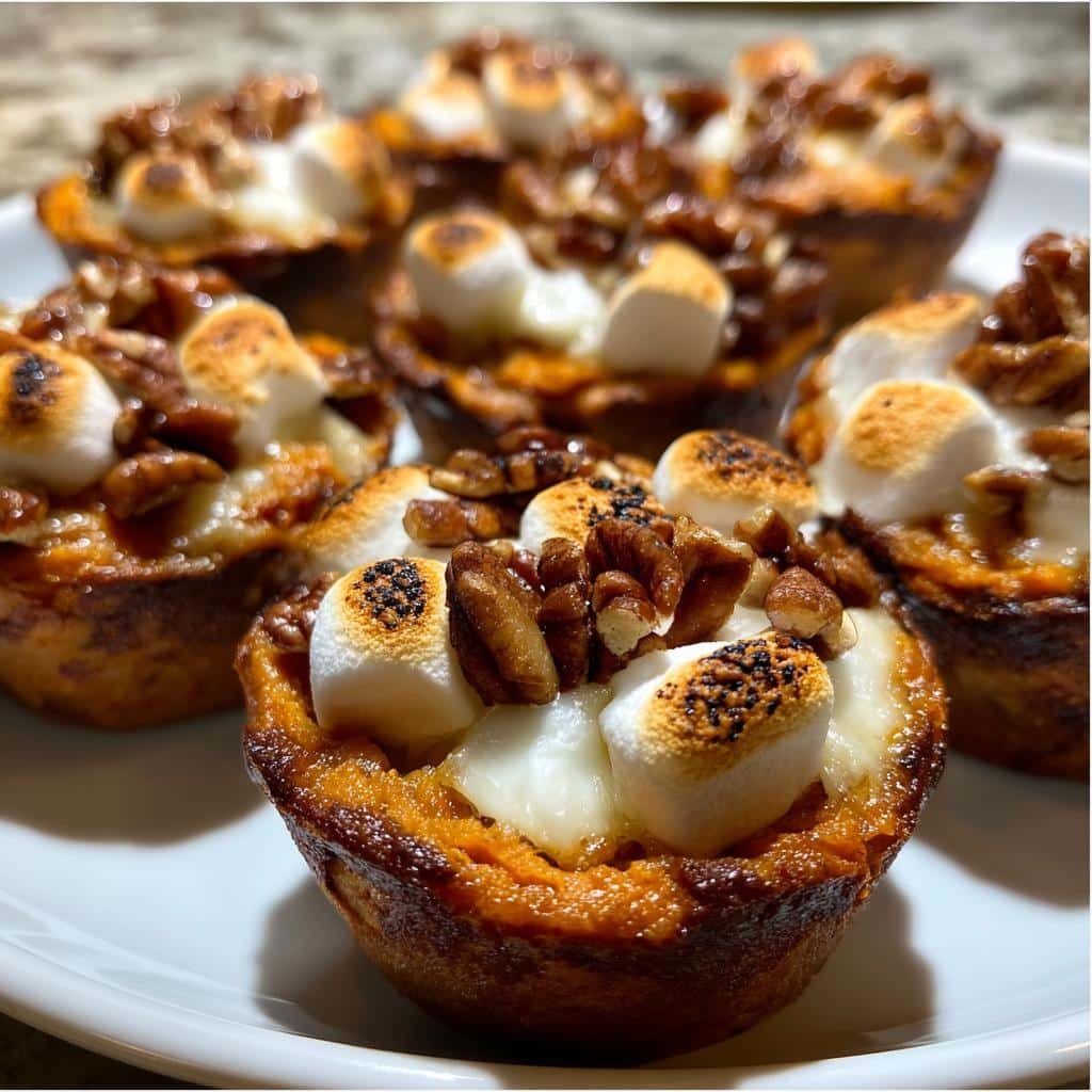 air fryer sweet potato casserole cups - detail 1