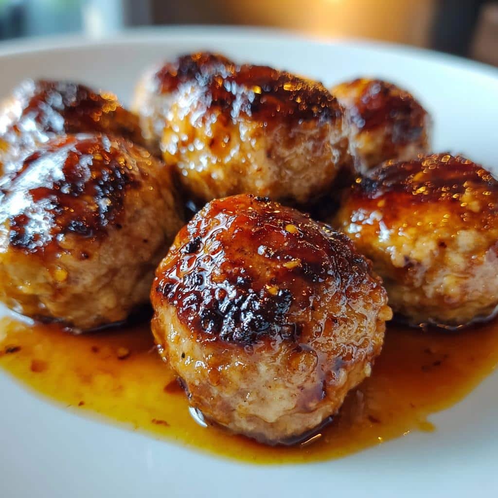air fryer teriyaki meatballs - detail 1