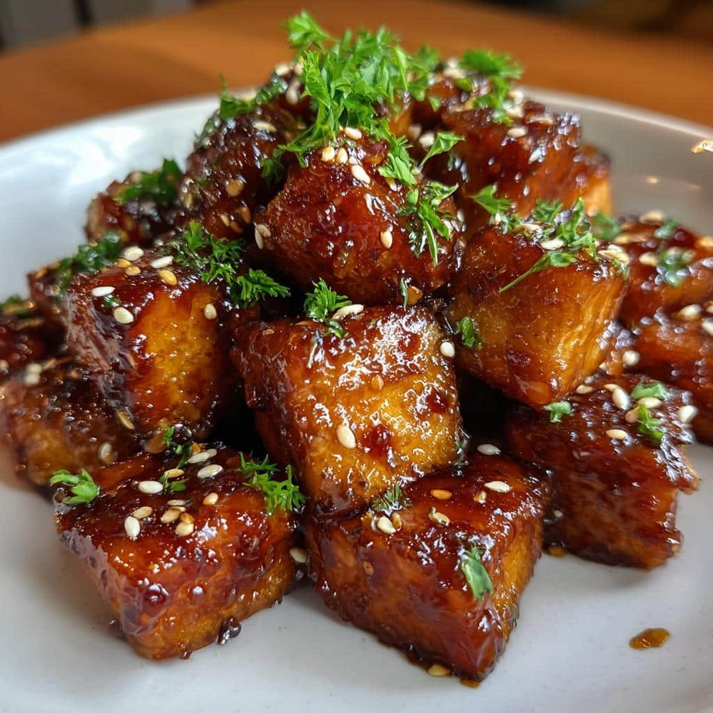 air fryer teriyaki tofu - detail 1