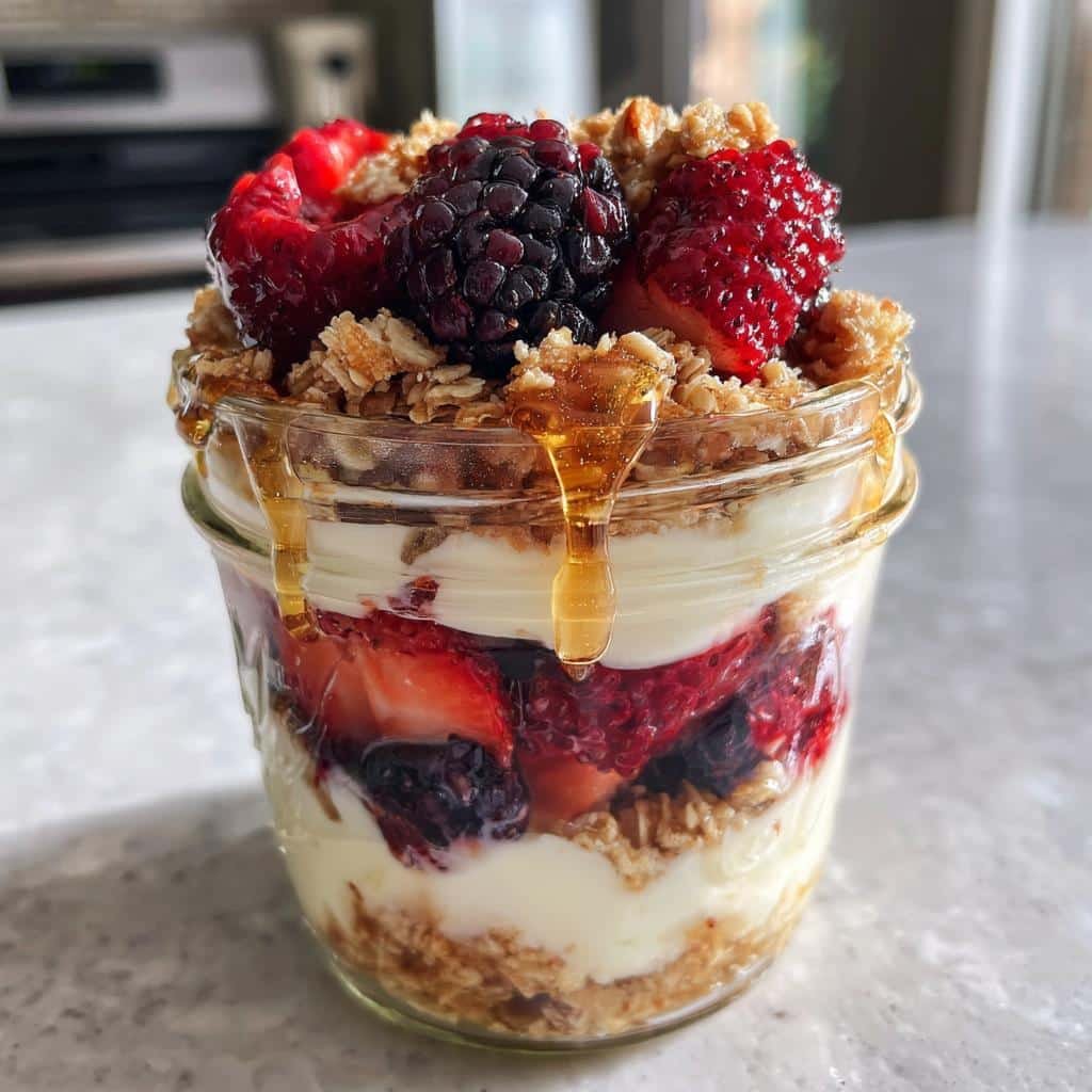 Air Fryer Berry Parfait Jar