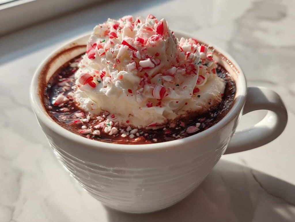 Air Fryer Candy Cane Cocoa Cups