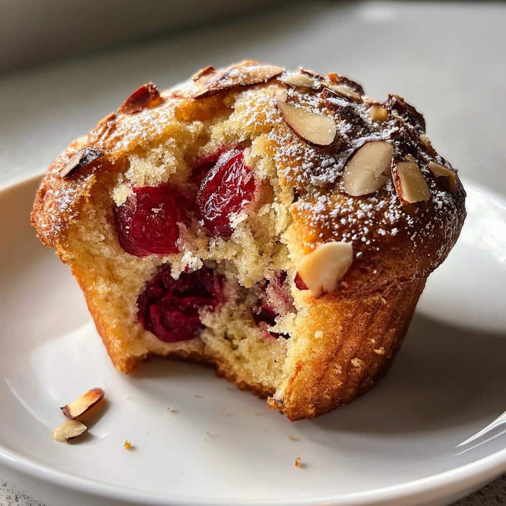 Air Fryer Cherry Almond Muffins