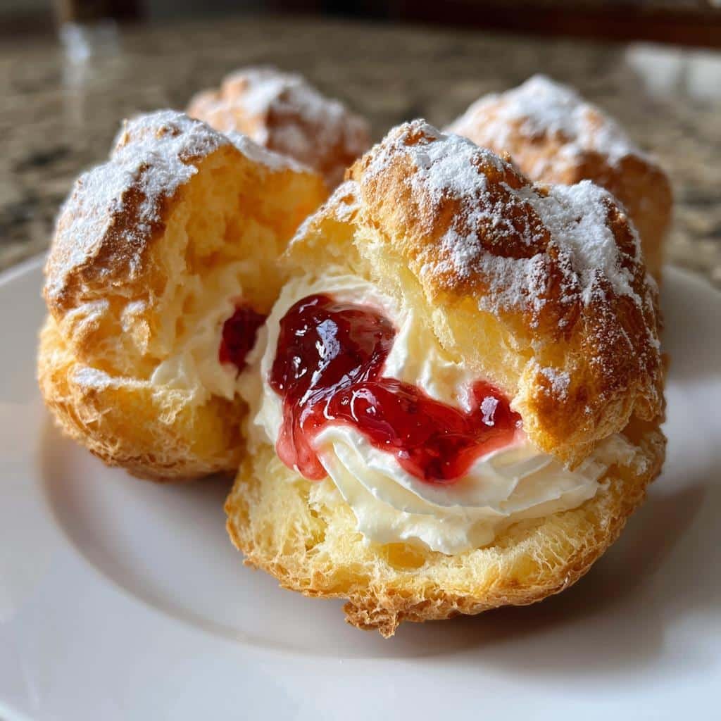 Air Fryer Cherry Vanilla Cream Puffs