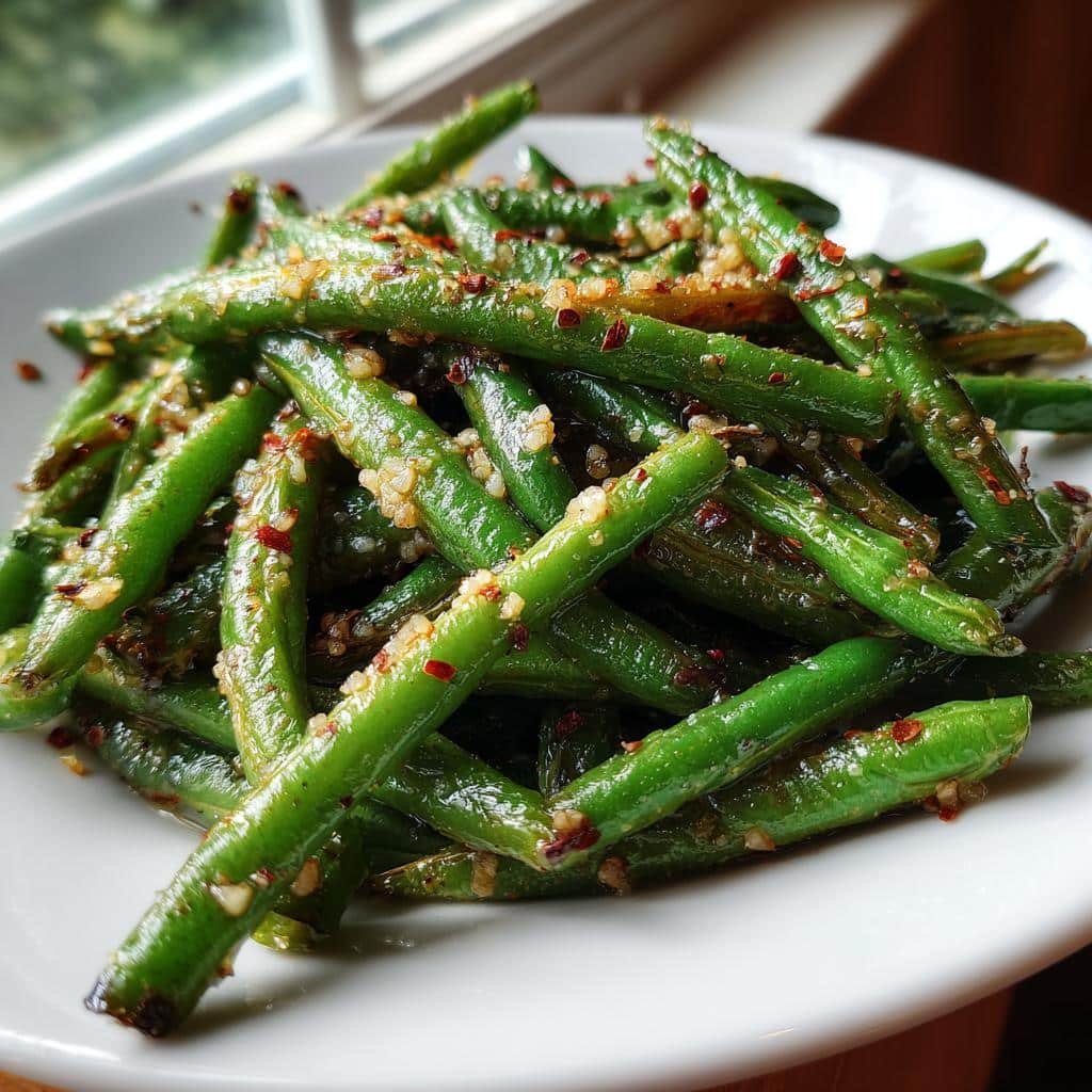 Air Fryer Green Beans (Garlic Lemon)