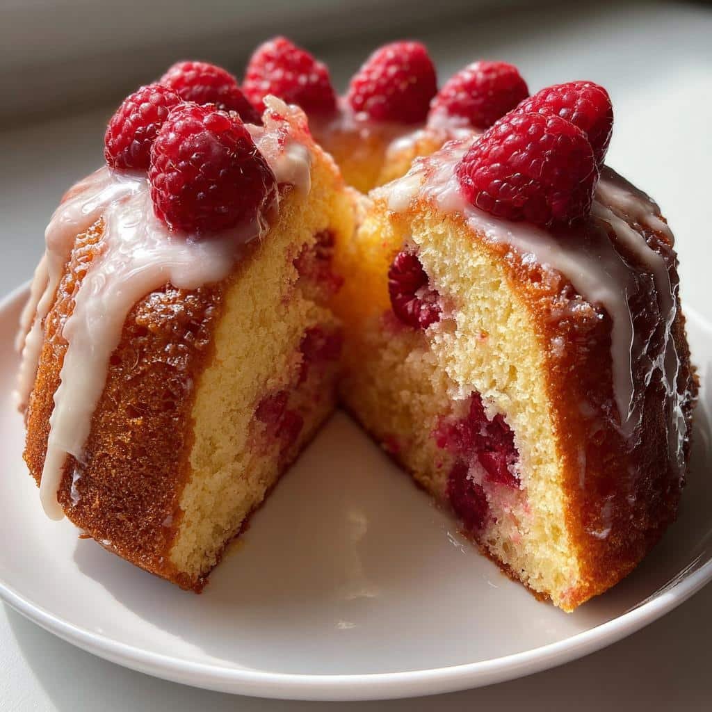 Air Fryer Lemon Raspberry Cake - detail 1