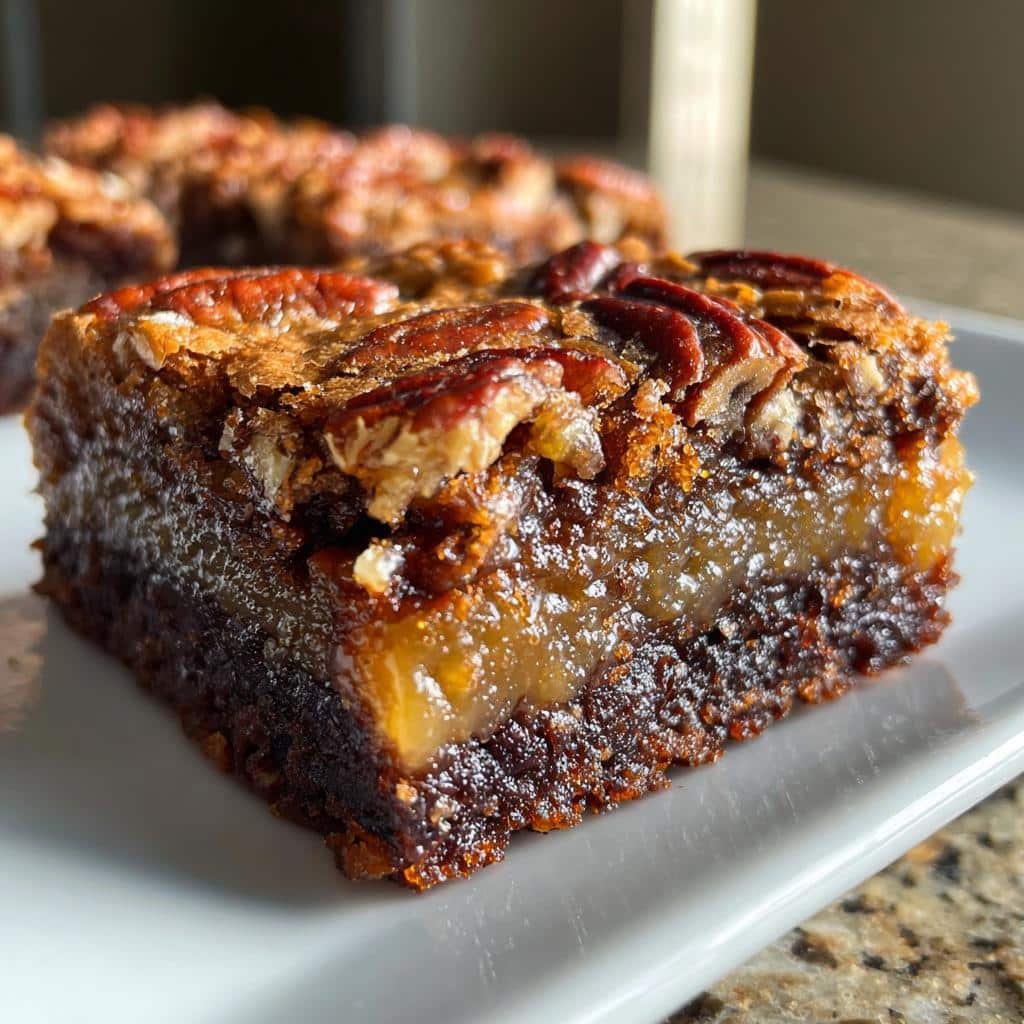 Air Fryer Pecan Pie Brownie Bars