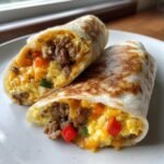 Air Fryer Sausage & Egg Breakfast Burritos
