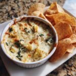 Air Fryer Spinach Artichoke Dip (with Chips)