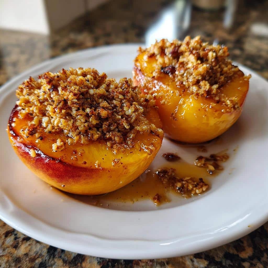 Air Fryer Stuffed Peaches