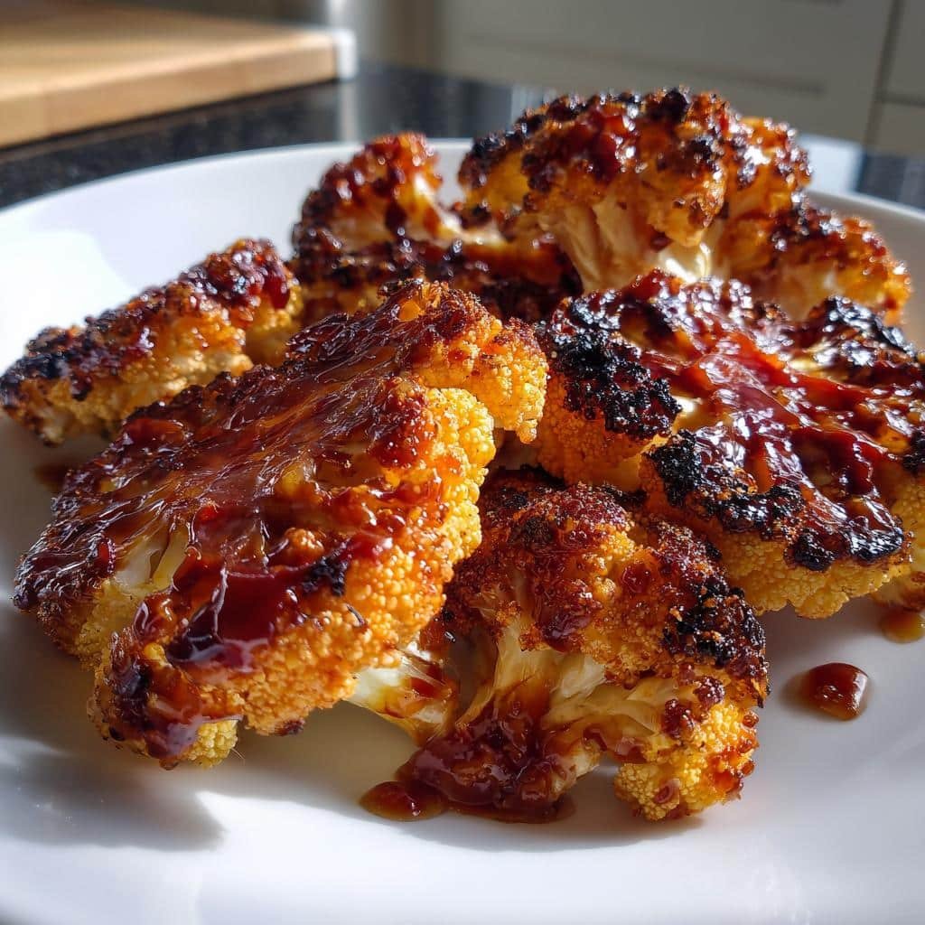 Air fryer BBQ cauliflower steaks - detail 1